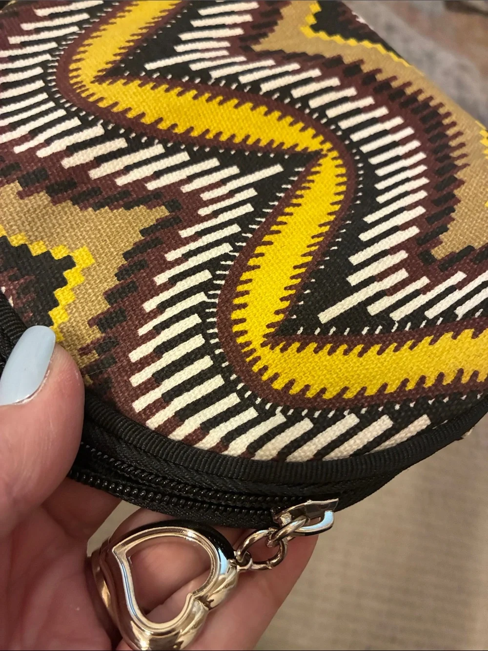 Chevron‎ Woven Coin Purse - Yellow, Brown & Black